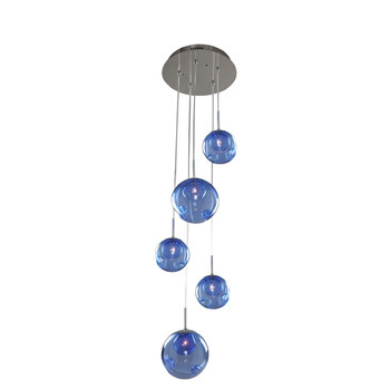 Kalco Meteor 5 Light Pendant - 309541CH/SAPPH