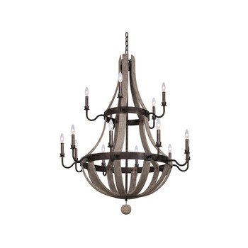 Kalco Harper (10+5) Light 2 Tier Chandelier - 506873FG