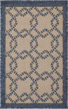 Nourison Caribbean CRB16 Ivory Blue Area Rugs