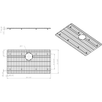 Stainless Steel Bottom Grid For Handmade Single Bowl Sink (hms200)