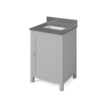 24" Grey Astoria Vanity, Boulder Cultured Marble Vanity Top, Undermount Rectangle Bowl