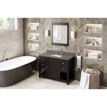 48" Espresso Astoria Vanity, Boulder Cultured Marble Vanity Top, Undermount Rectangle Bowl