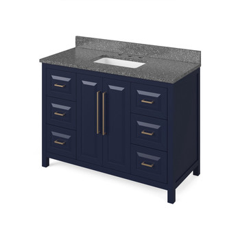 48" Hale Blue Cade Vanity, Boulder Cultured Marble Vanity Top, Undermount Rectangle Bowl