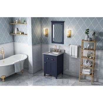 24" Hale Blue Chatham Vanity, Steel Grey Cultured Marble Vanity Top, Undermount Rectangle Bowl