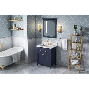 30" Hale Blue Chatham Vanity, Calacatta Vienna Quartz Vanity Top, Undermount Rectangle Bowl