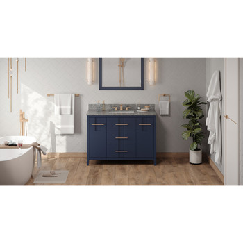 48" Hale Blue Katara Vanity, Boulder Cultured Marble Vanity Top, Undermount Rectangle Bowl