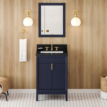 24" Hale Blue Theodora Vanity, Black Granite Vanity Top, Undermount Rectangle Bowl