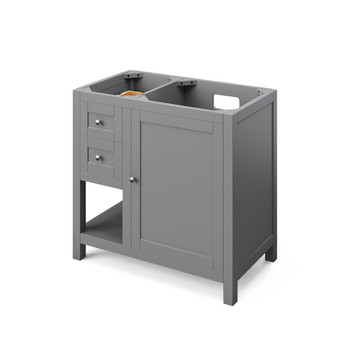 36" Grey Astoria Vanity, Right Offset