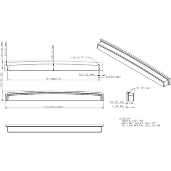 305 mm Center Square-to-center Square Renzo Cabinet Cup Pull