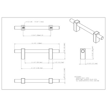 96 mm Center-to-Center Spencer Cabinet Bar Pull