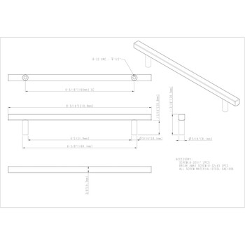 160 mm Center-to-Center Square Dominique Cabinet Bar Pull