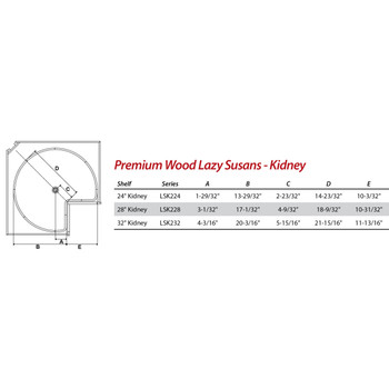 24" Kidney Two-shelf Wood Lazy Susan Set