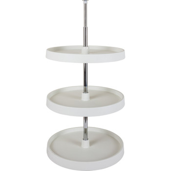 18" Round Three-shelf Plastic Lazy Susan Set