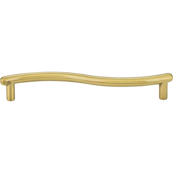 128 mm Center-to-Center Brushed Brass Wavy Capri Cabinet Pull