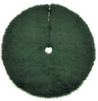 Momeni Furry Tree Skirt FTS-1 Green Machine Made - 5' X 5' Round Round Area Rug