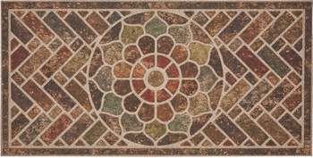 Ornamental Entry Mat Chestnut Machine Made Polyester Area Rug - 2' X 4' Rectangle - B1043 1842