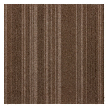 Needlepunch Carpet Tile Café Brown Machine Made Polyester Area Rug - 24"x24" 15pc Bx Square - EBCT2 670