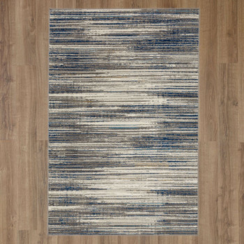 Cleo Grey/dark Blue Machine Woven Polyester Area Rugs