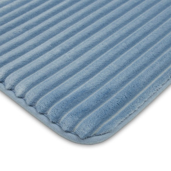 Vienna Bath Blue Linen Machine Made Polyester Area Rugs