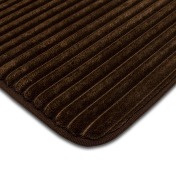 Vienna Bath Brown Basket Machine Made Polyester Area Rugs