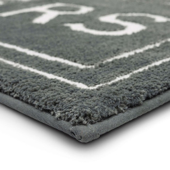 Knitted Bath Pewter Machine Made Micro Denier Polyester Area Rugs - N6260
