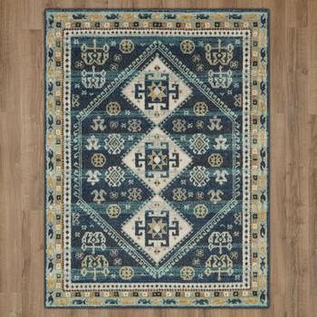 Whimsy Blue Machine Woven Polypropylene Area Rugs - PA304