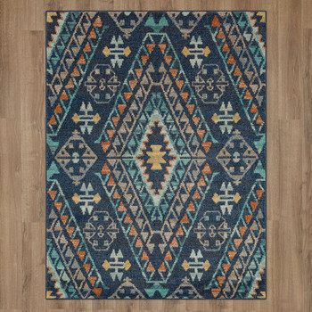 Whimsy Blue Machine Woven Polypropylene Area Rugs - PA305