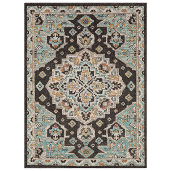 Whimsy Black Machine Woven Polypropylene Area Rugs