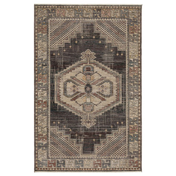 Reverb Mocha Machine Woven Polyester Area Rugs