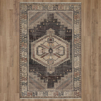 Reverb Mocha Machine Woven Polyester Area Rugs