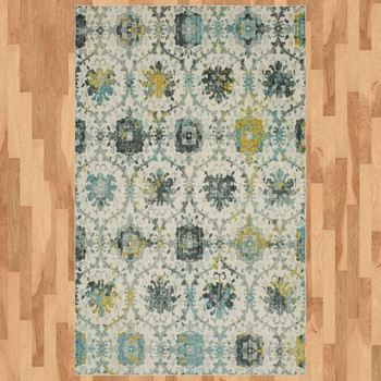 Prismatic Light Blue Machine Tufted Polyester Area Rugs - Z0042