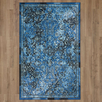 Prismatic Navy Machine Tufted Polyester Area Rugs - Z0136