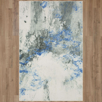 Prismatic Blue Machine Tufted Polyester Area Rugs - Z0187