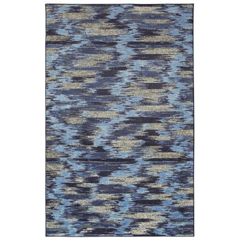 Prismatic Navy Machine Tufted Polyester Area Rugs - Z0212