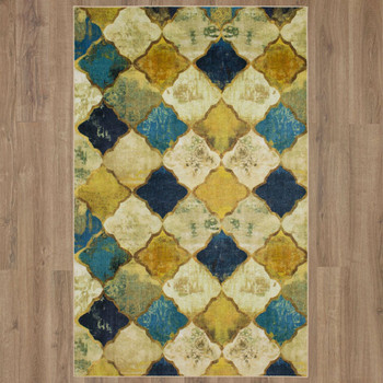 Prismatic Gold Machine Tufted Polyester Area Rugs - Z0231