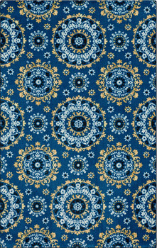 Prismatic Medium Blue Machine Tufted Polyester Area Rugs - Z0250