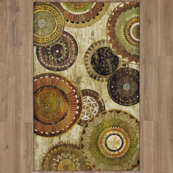 Prismatic Brown Machine Tufted Polyester Area Rugs - Z0263