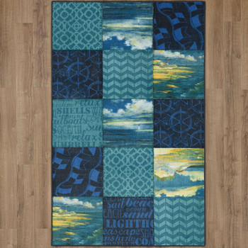 Prismatic Navy Machine Tufted Polyester Area Rugs - Z0264