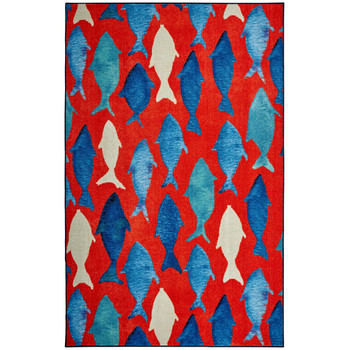 Prismatic Red Machine Tufted Polyester Area Rugs - Z0299