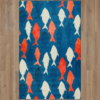 Prismatic Navy Machine Tufted Polyester Area Rugs - Z0299