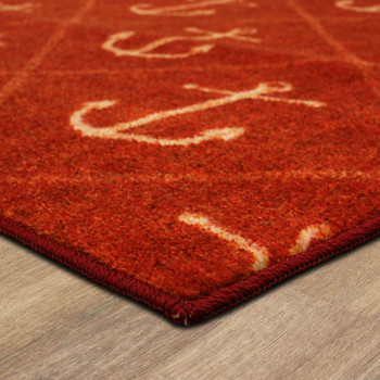 Prismatic Crimson Machine Tufted Polyester Area Rugs - Z0374