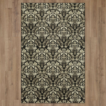 Prismatic Charcoal Machine Tufted Polyester Area Rugs - Z0378