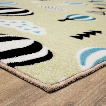 Prismatic Blue Machine Tufted Polyester Area Rugs - Z0443