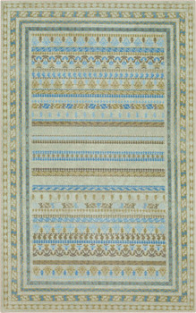 Prismatic Blue Machine Tufted Polyester Area Rugs - Z0462