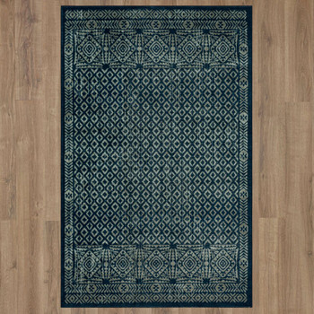 Prismatic Navy Machine Tufted Polyester Area Rugs - Z0464