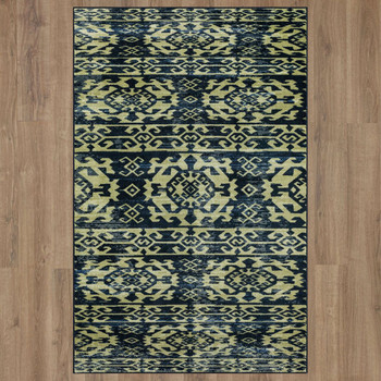 Prismatic Navy Machine Tufted Polyester Area Rugs - Z0469