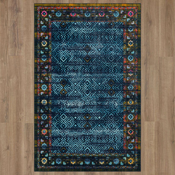 Prismatic Aqua Machine Tufted Polyester Area Rugs - Z0486