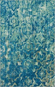 Prismatic Light Blue Machine Tufted Polyester Area Rugs - Z0487