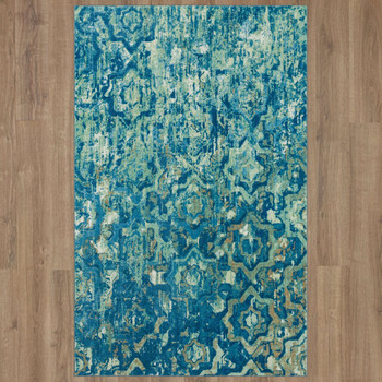 Prismatic Light Blue Machine Tufted Polyester Area Rugs - Z0487