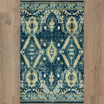 Prismatic Navy Machine Tufted Polyester Area Rugs - Z0500